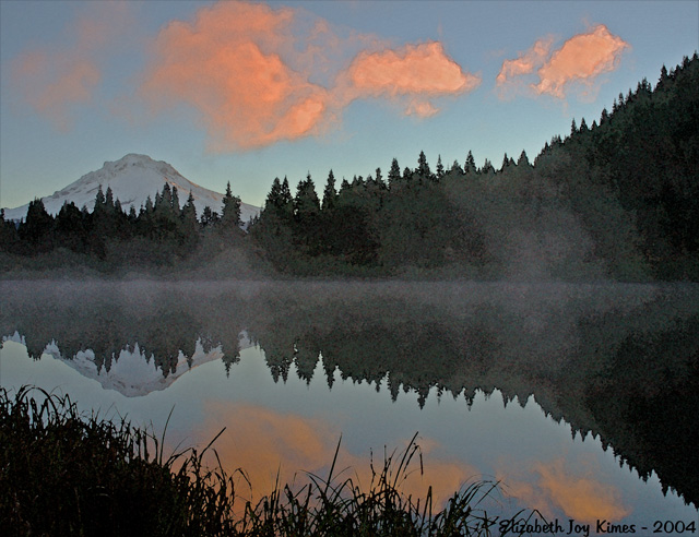 Morning Mist, Mirror Lake, Mt. Hood, Oregon